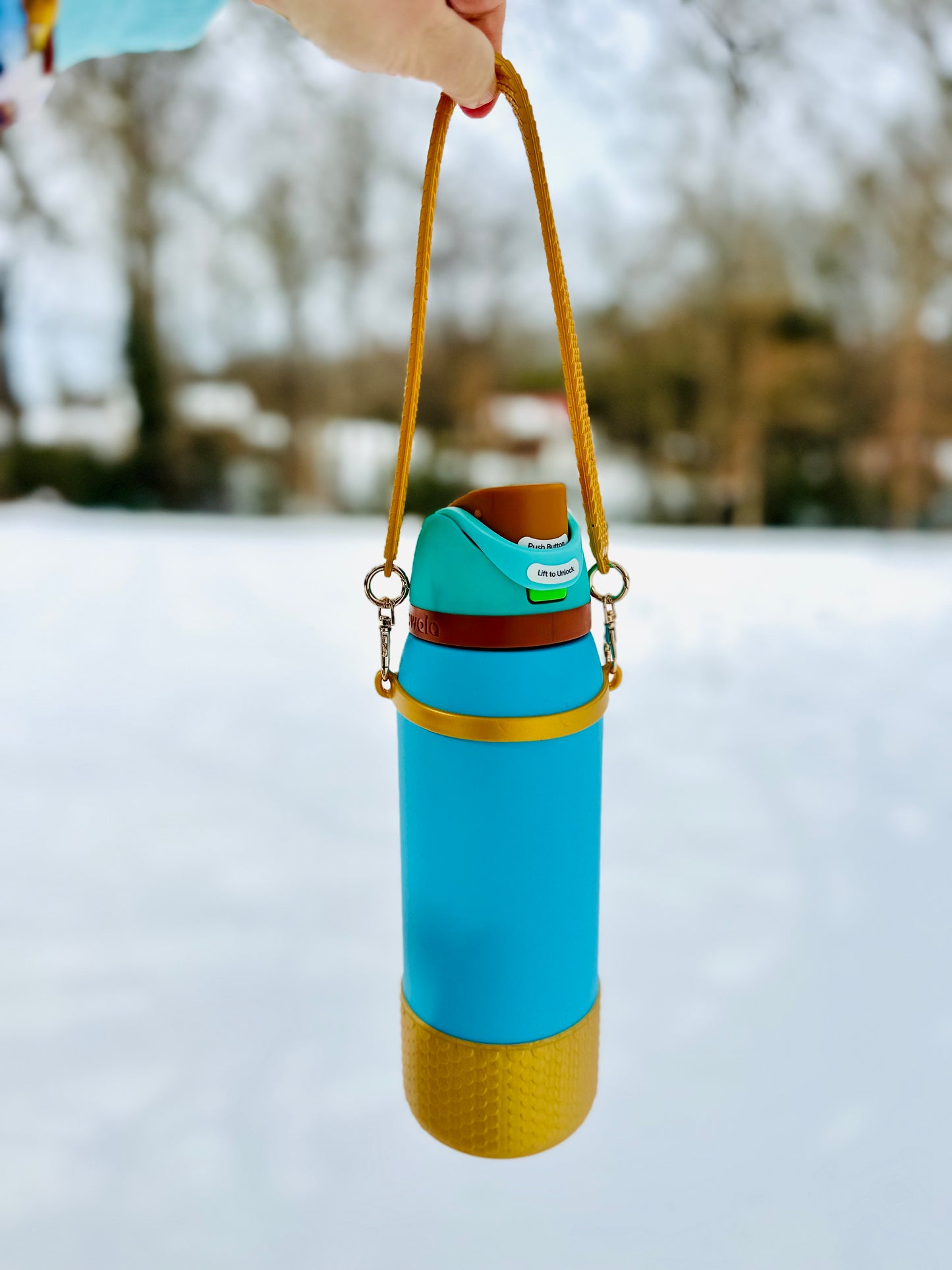 Silicone Carry Strap for Bottles and Tumblers - Gold