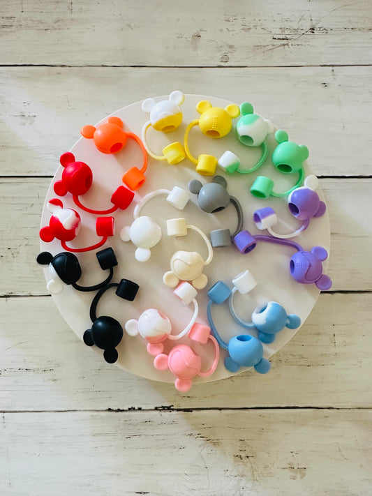 Mouse Head Silicone Straw Topper
